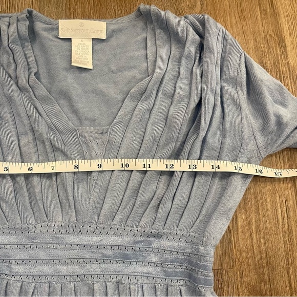 Vtg Y2K Soft Surroundings Sweater Women’s Small Baby Dill Pastel Blue Balletcore - Picture 5 of 8